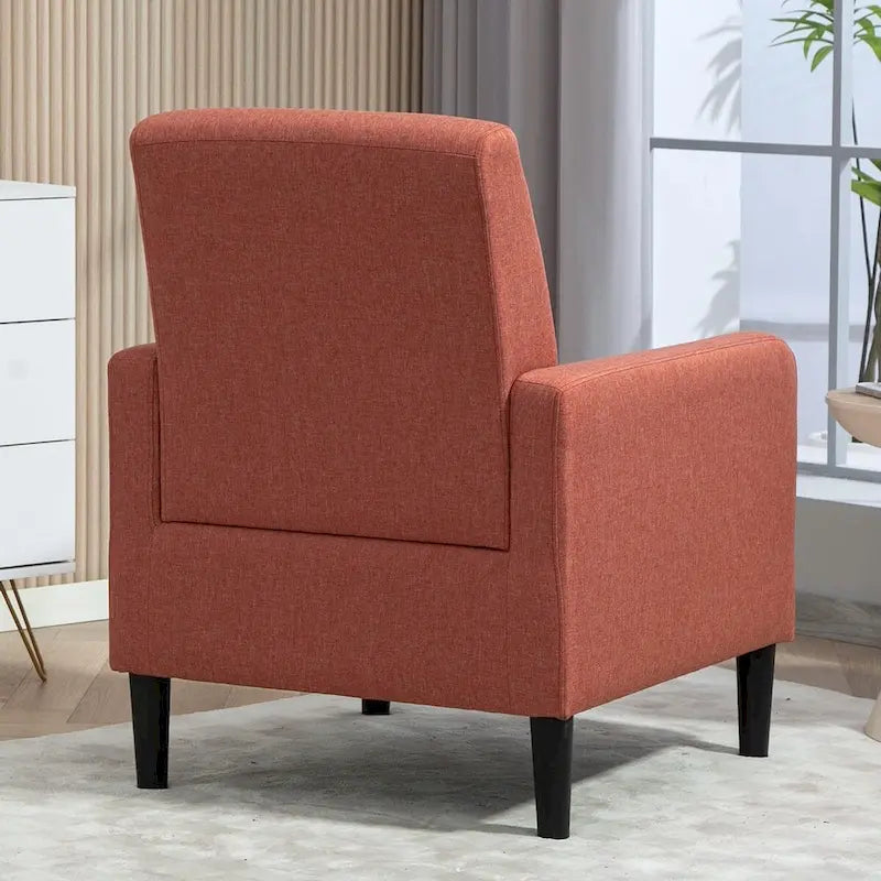 Fauteuil élégant de style minimaliste avec structure en bois massif et nouvelle mousse souple