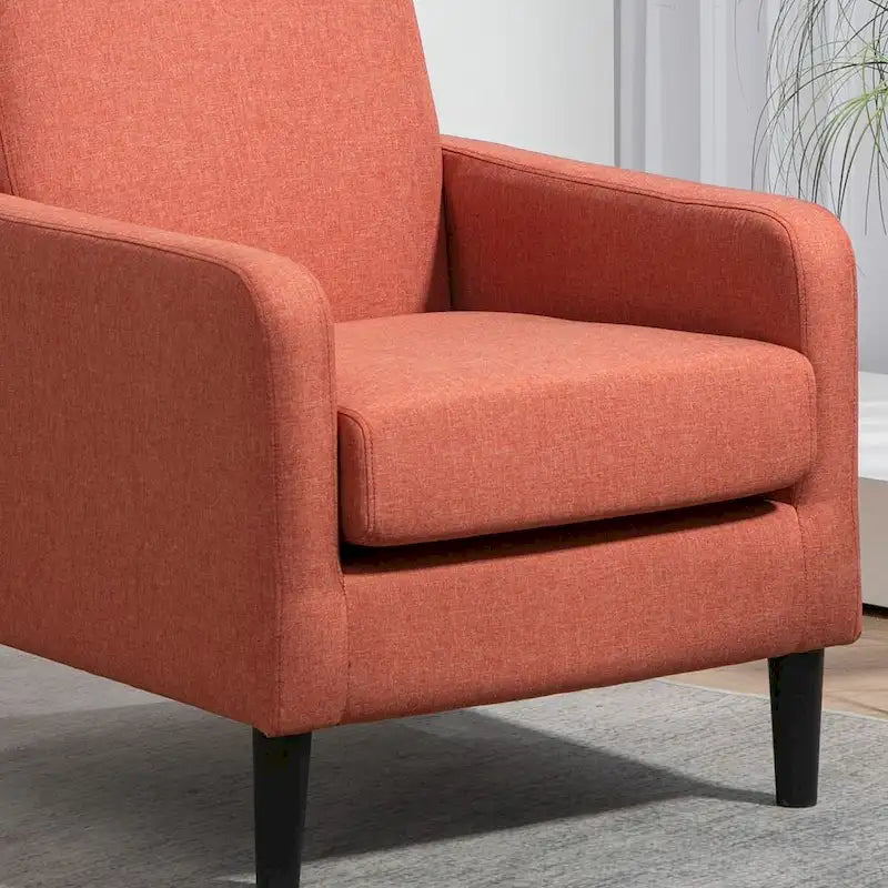 Fauteuil élégant de style minimaliste avec structure en bois massif et nouvelle mousse souple