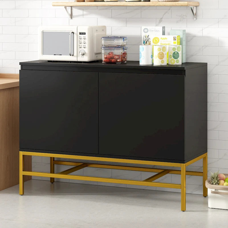 Minimalist & Luxury Cabinet 2 Door Sideboard with Metal Legs