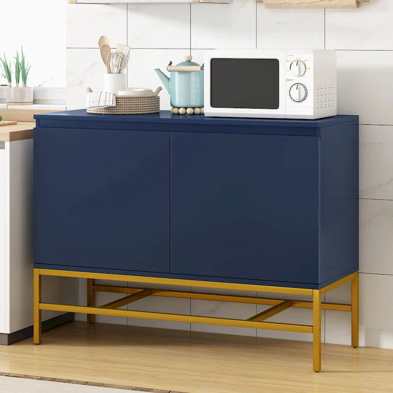 Minimalistisches und luxuriöses Sideboard mit 2 Türen und Metallbeinen