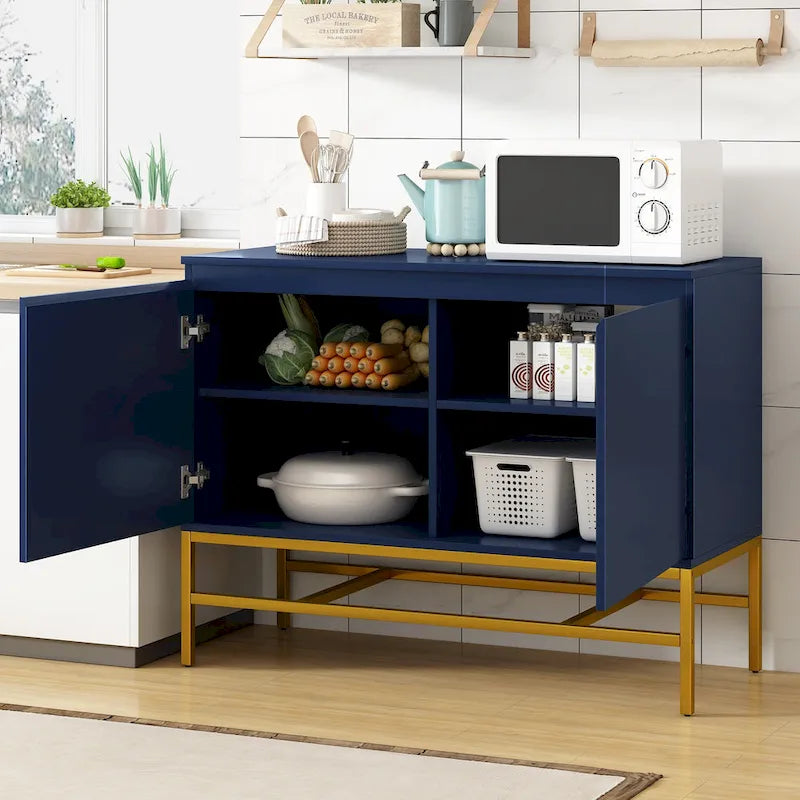 Minimalistisches und luxuriöses Sideboard mit 2 Türen und Metallbeinen