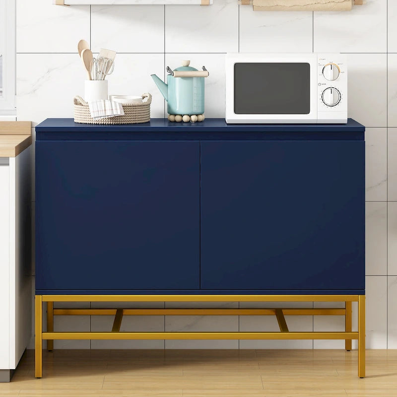 Minimalistisches und luxuriöses Sideboard mit 2 Türen und Metallbeinen