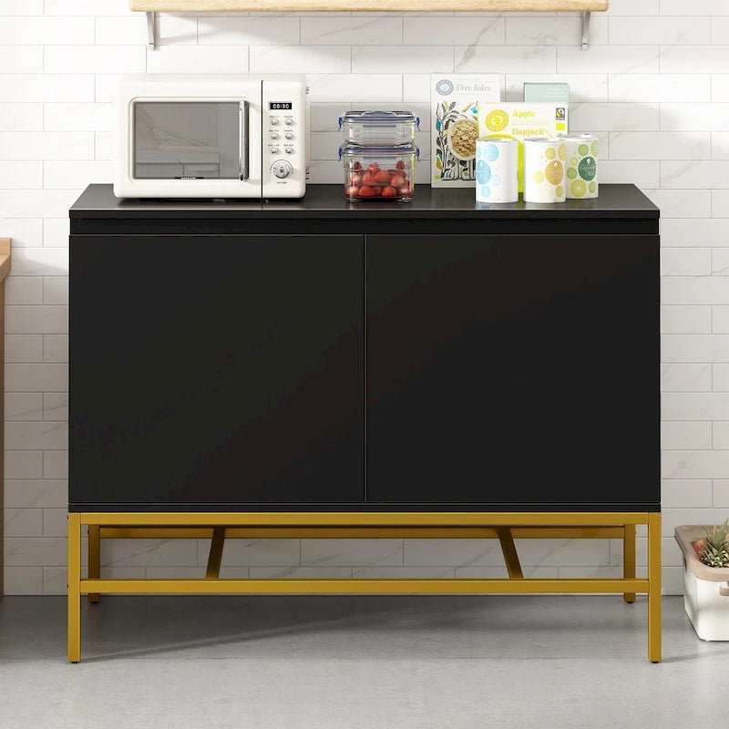 Minimalistisches und luxuriöses Sideboard mit 2 Türen und Metallbeinen