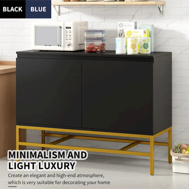 Minimalistisches und luxuriöses Sideboard mit 2 Türen und Metallbeinen