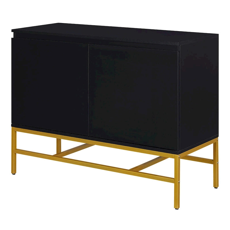 Minimalistisches und luxuriöses Sideboard mit 2 Türen und Metallbeinen