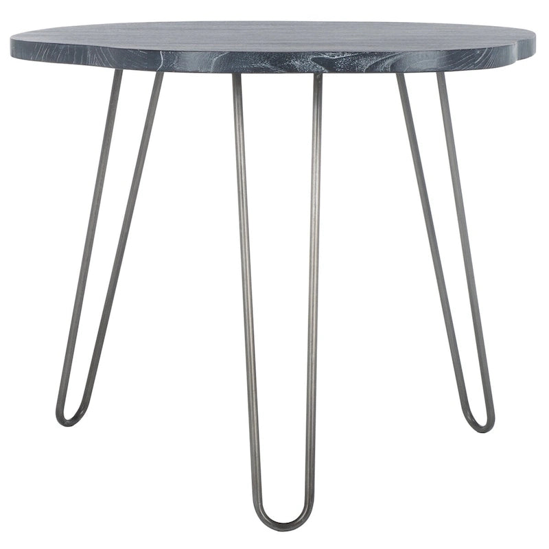 Esstisch mit Holzplatte in Grau/Weiß lasiert - 39.4 x 35.4 x 29.9 - 39W x 35D x 30H