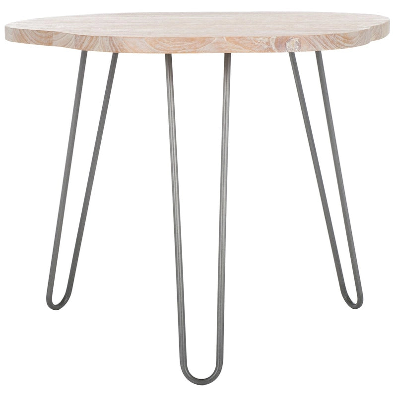 Esstisch mit Holzplatte in Grau/Weiß lasiert - 39.4 x 35.4 x 29.9 - 39W x 35D x 30H