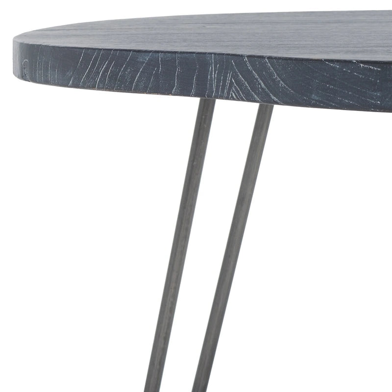 Esstisch mit Holzplatte in Grau/Weiß lasiert - 39.4 x 35.4 x 29.9 - 39W x 35D x 30H