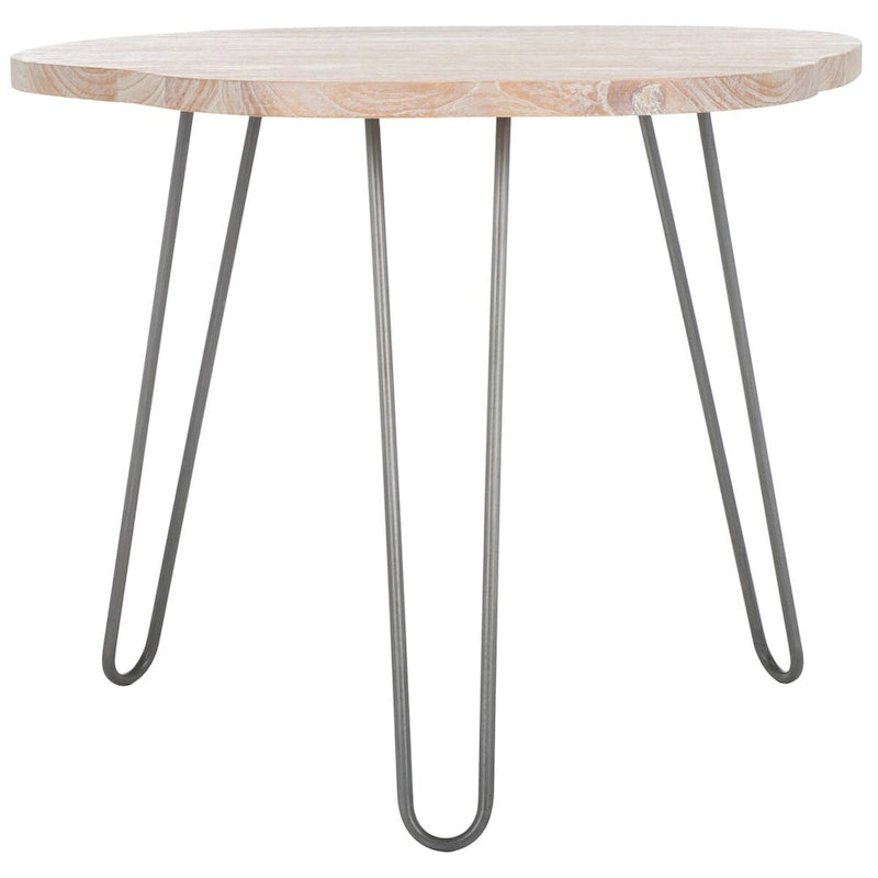 Esstisch mit Holzplatte in Grau/Weiß lasiert - 39.4 x 35.4 x 29.9 - 39W x 35D x 30H