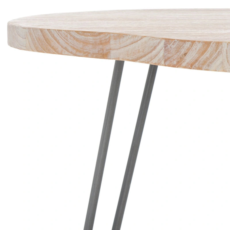 Esstisch mit Holzplatte in Grau/Weiß lasiert - 39.4 x 35.4 x 29.9 - 39W x 35D x 30H