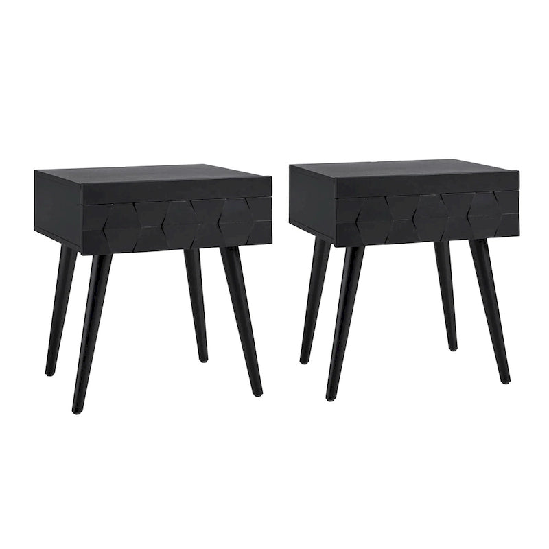 Mid-Century-Beistelltisch mit Ladestation, 2er-Set